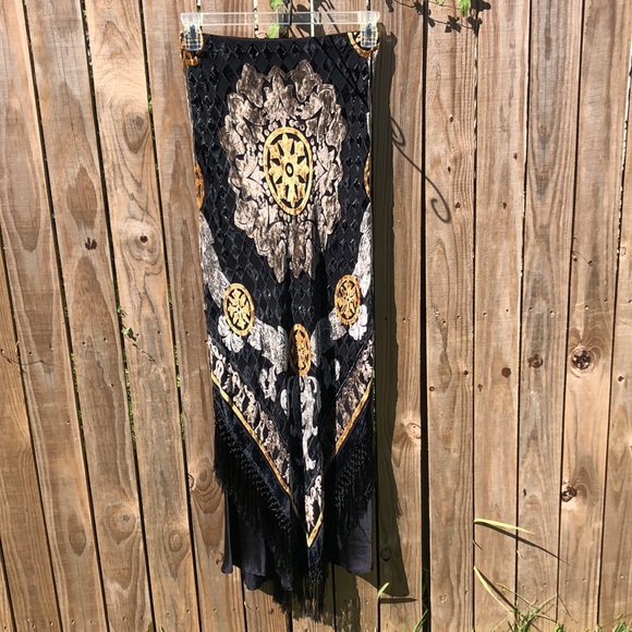 Bracha Velvet Boho Burnout Halter Top and Fringed Maxi Skirt - Picture 7 of 12